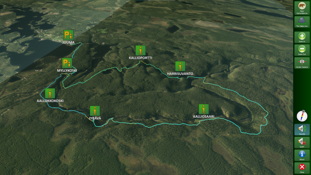 Map visualisation of a hiking trail.