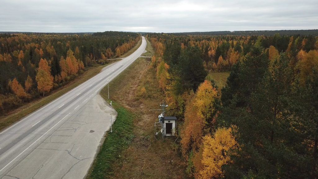 Road and autumn foliage