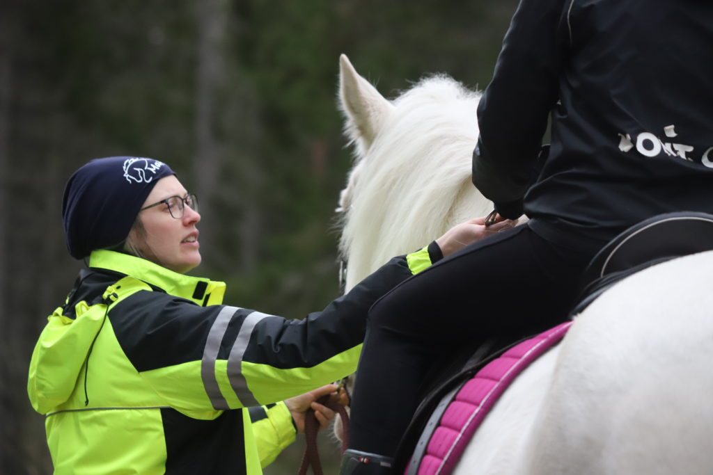 Two women and a horse