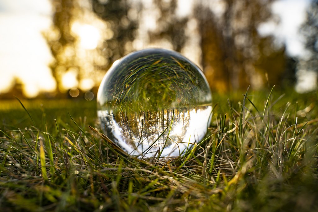 Lensball in the grass