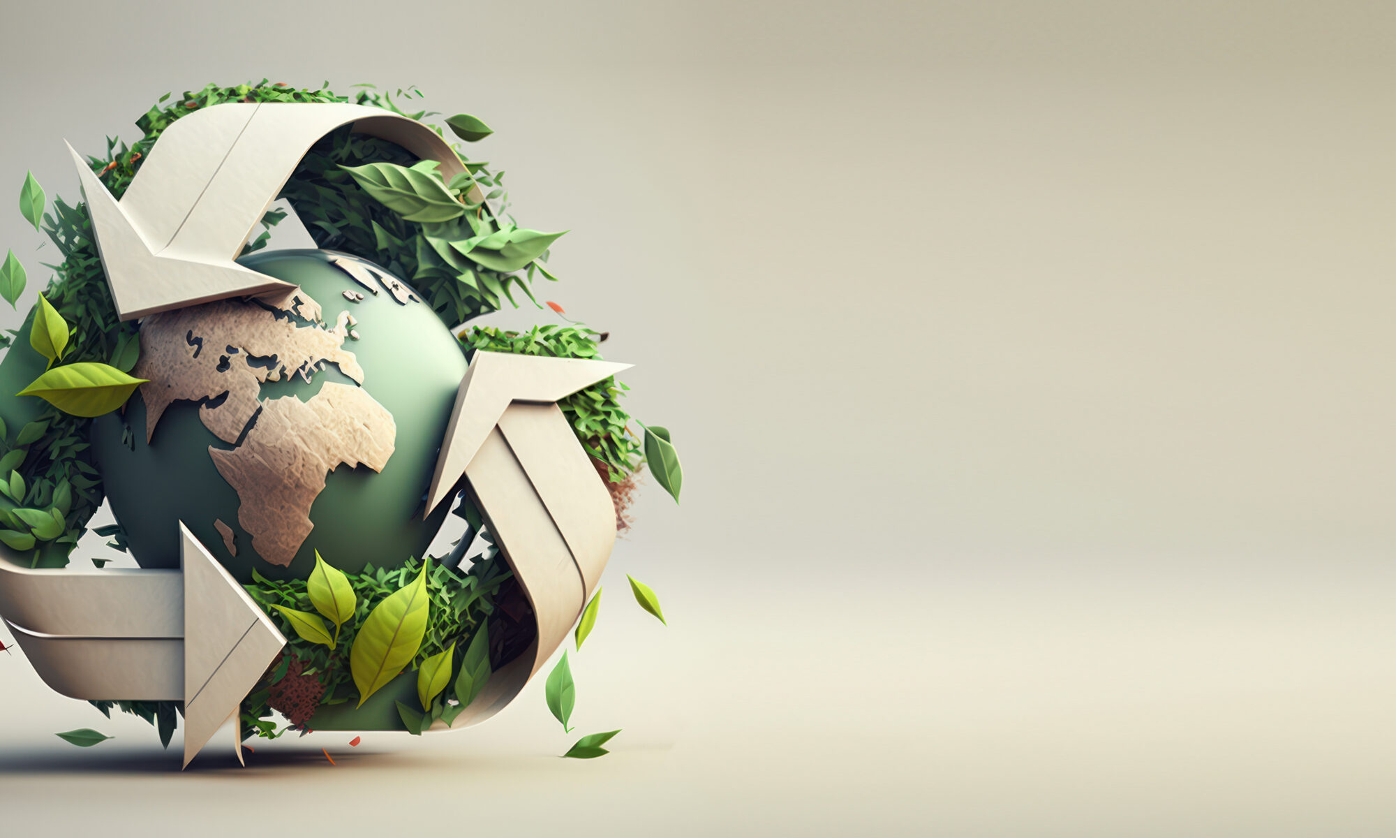 Recycle symbol copy space, Eco friendly earth background.